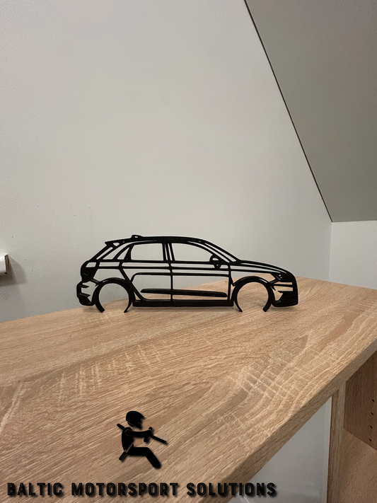 Audi A1 Sportback 2017 Silhouette 3D Printed Wall Art