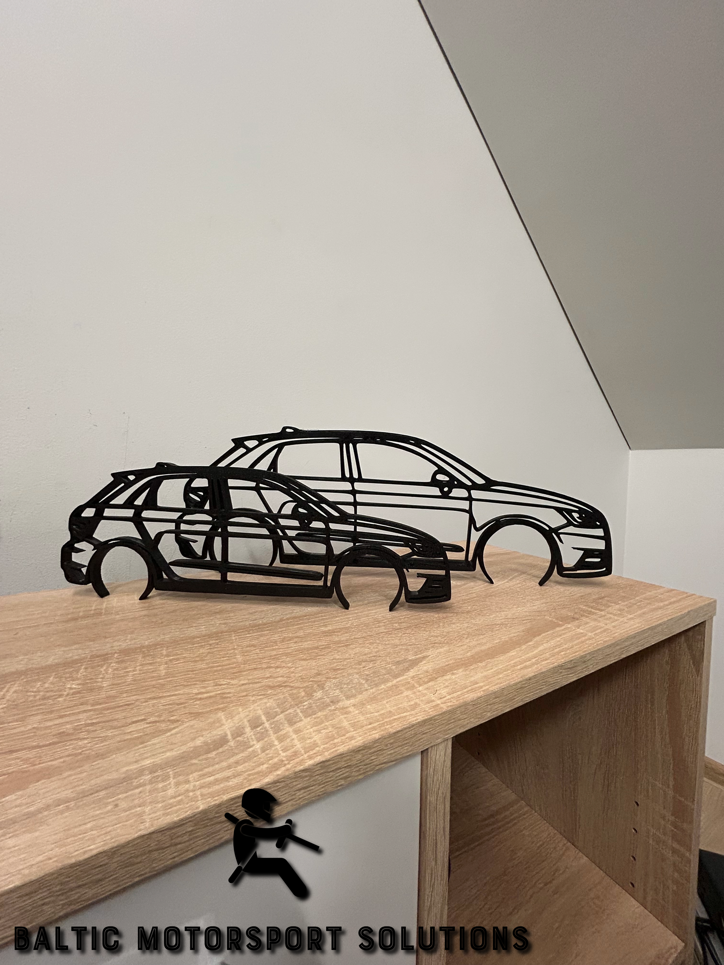 Audi A1 Sportback 2017 Silhouette 3D Printed Wall Art