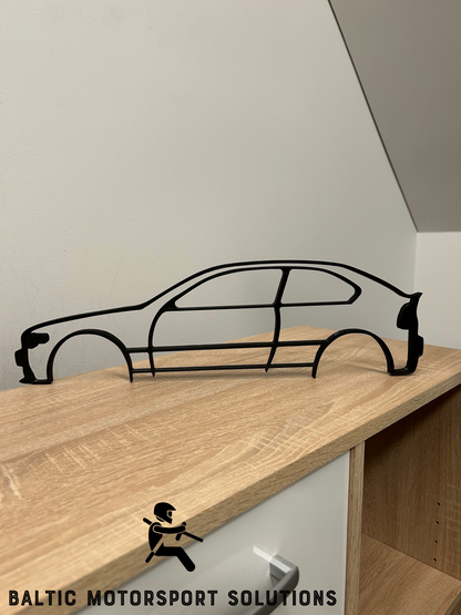 BMW E46 Compact Silhouette 3D Printed Wall Art