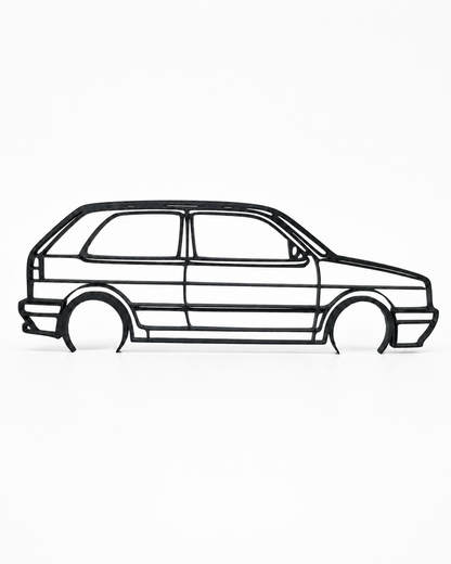 Volkswagen Golf Mk2 GTI 3D Printed Wall Art – Classic VW Garage & Man Cave Decor