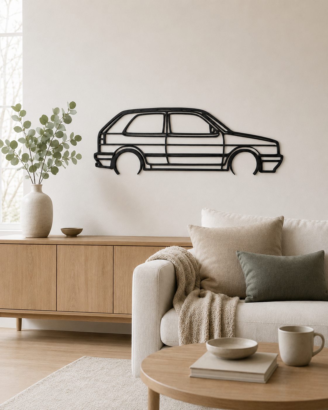Volkswagen Golf Mk2 GTI 3D Printed Wall Art – Classic VW Garage & Man Cave Decor