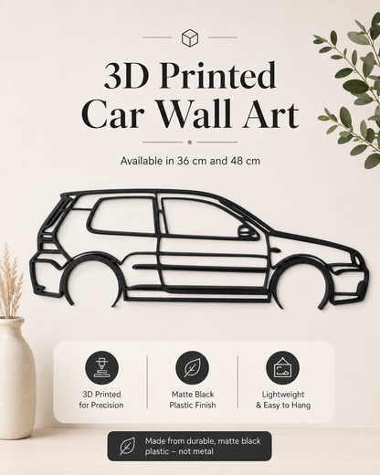 Volkswagen Golf Mk4 R32 3D Printed Wall Art – Classic VW Garage & Man Cave Decor