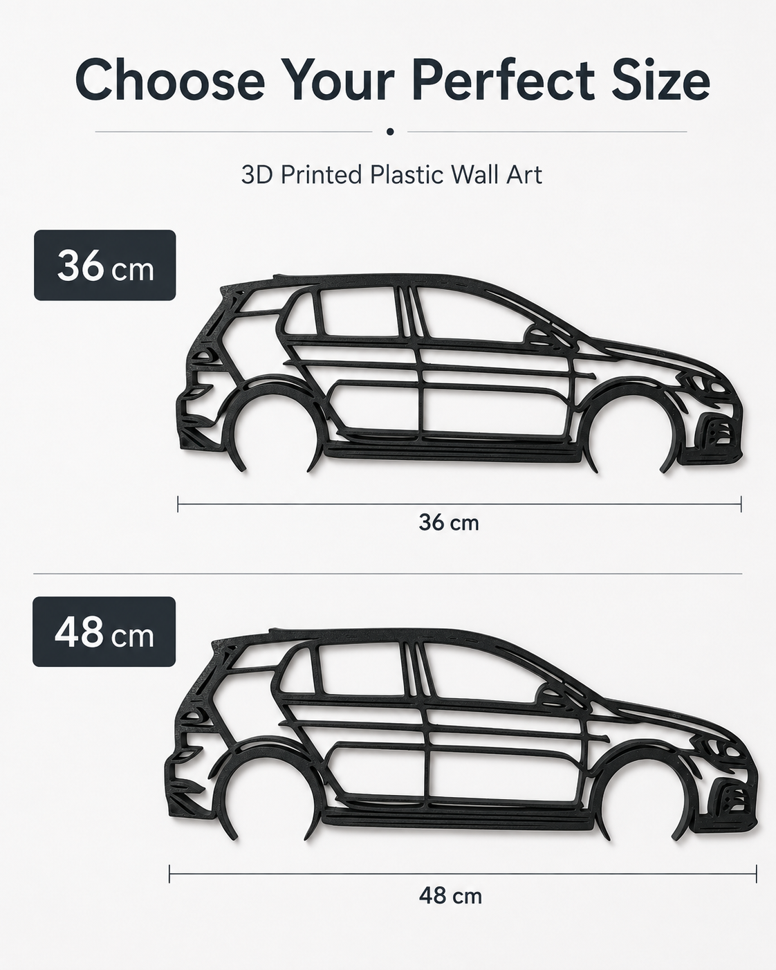Volkswagen Golf Mk7 GTI 3D Printed Wall Art – VW Garage & Man Cave Decor