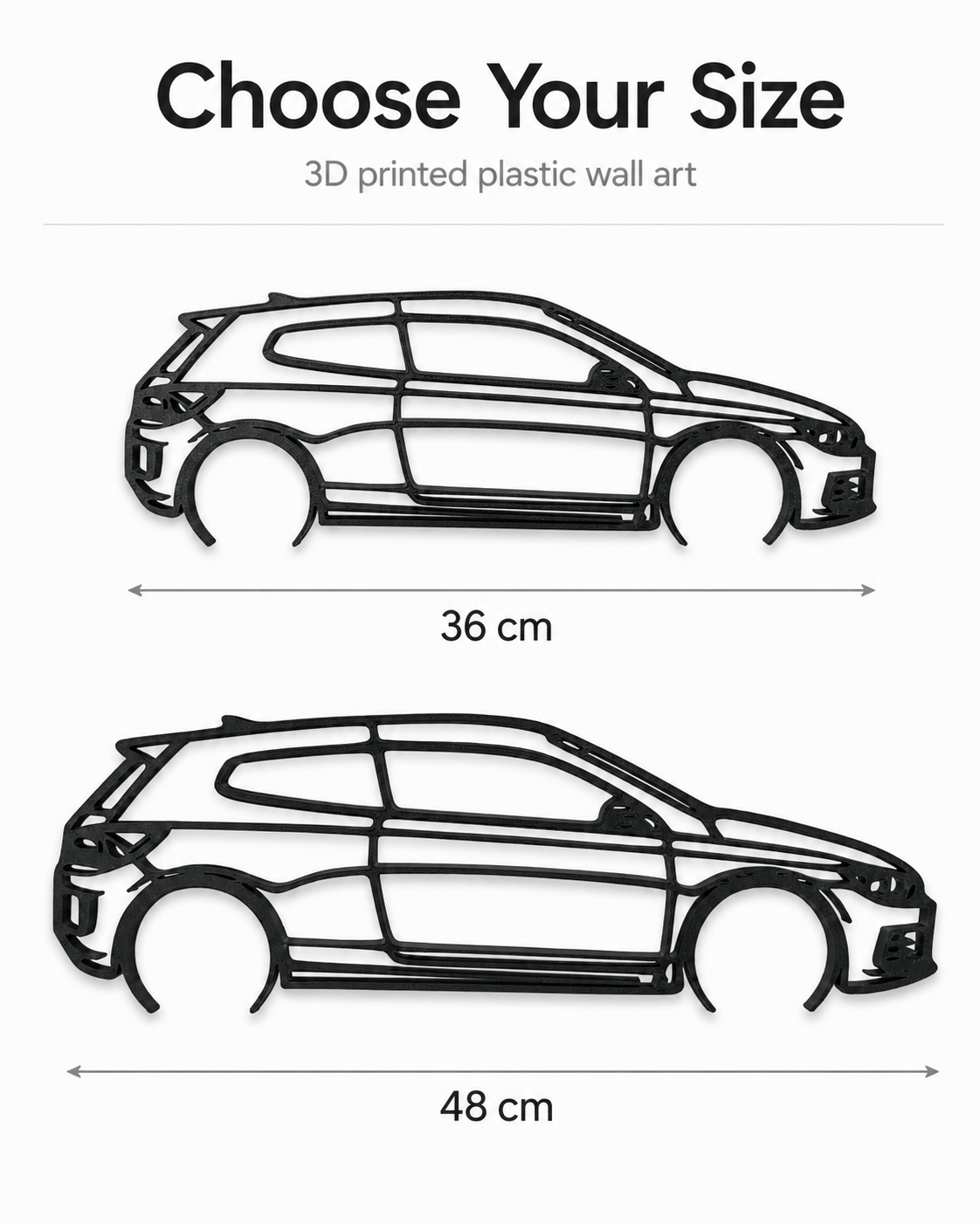 Volkswagen Scirocco 3D Printed Wall Art – VW Garage & Man Cave Decor