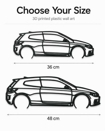 Volkswagen Scirocco 3D Printed Wall Art – VW Garage & Man Cave Decor