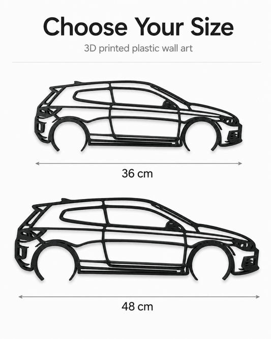 Volkswagen Scirocco 3D Printed Wall Art – VW Garage & Man Cave Decor