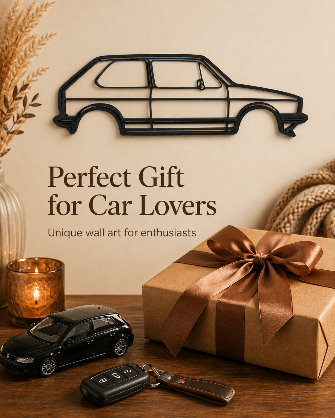 Volkswagen Golf Mk1 3D Printed Wall Art – Classic VW Garage & Man Cave Decor