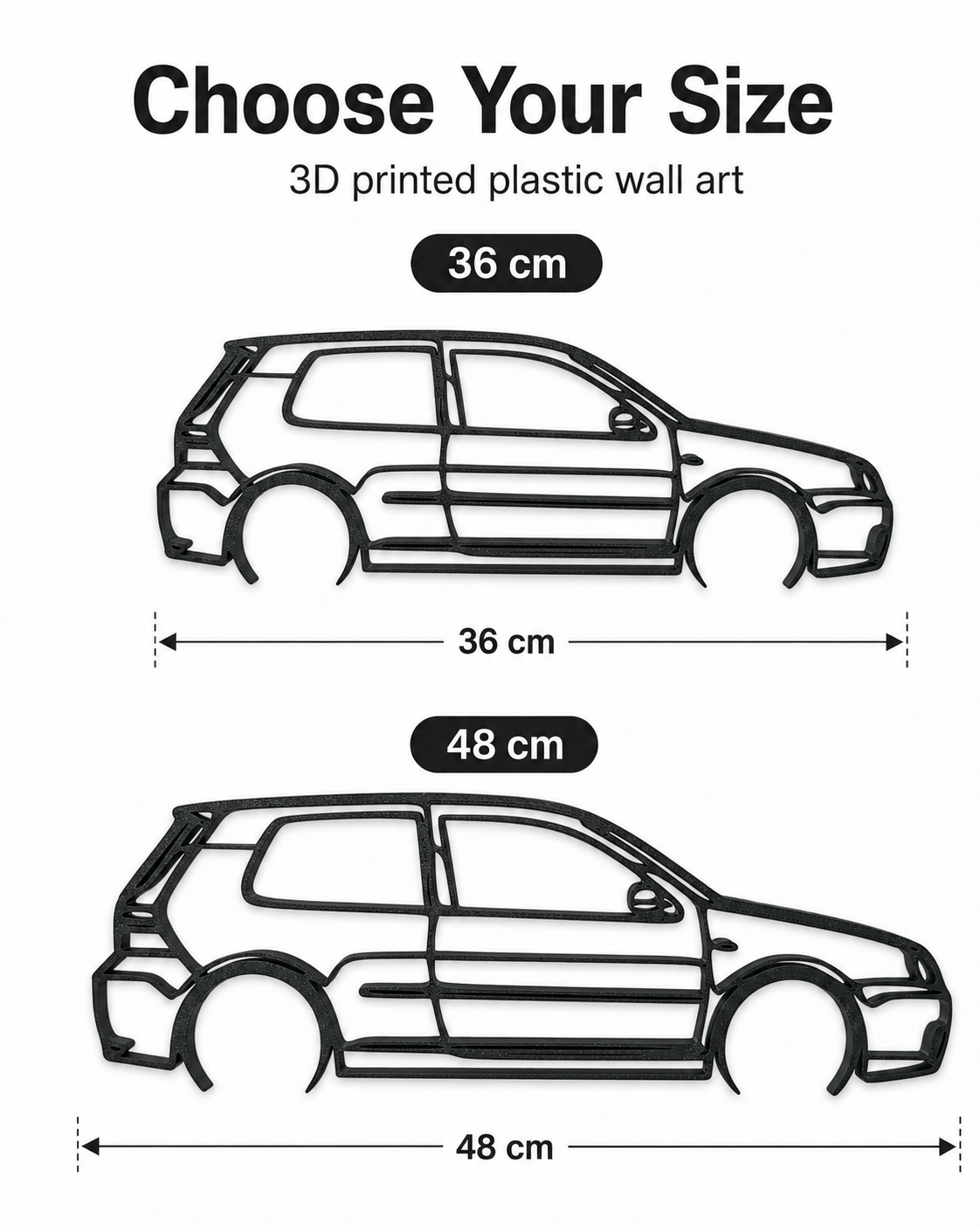 Volkswagen Golf Mk4 R32 3D Printed Wall Art – Classic VW Garage & Man Cave Decor