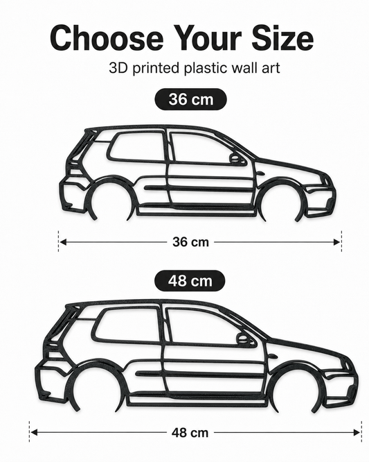 Volkswagen Golf Mk4 R32 3D Printed Wall Art – Classic VW Garage & Man Cave Decor