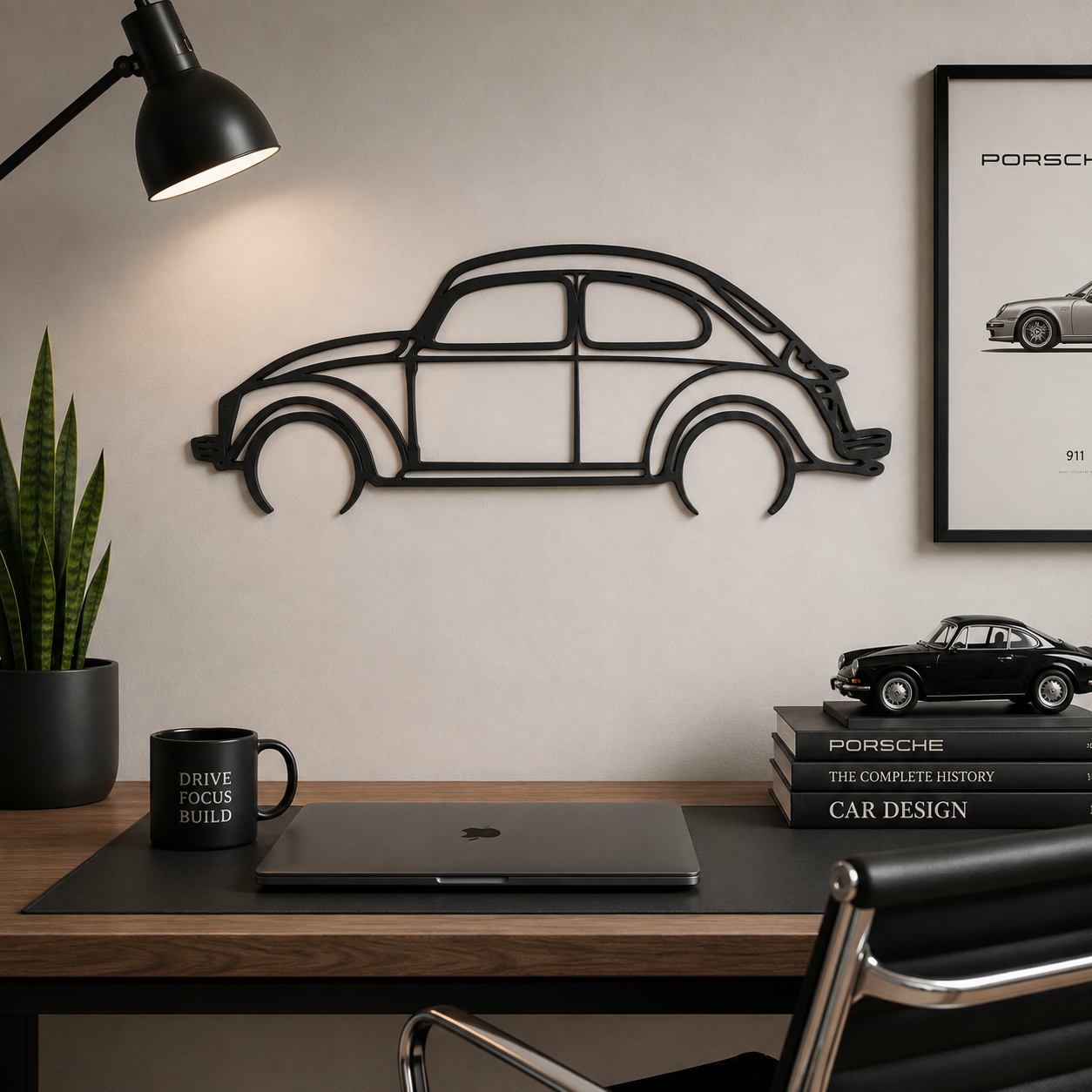 Volkswagen Beetle 3D Printed Wall Art, Classic VW Car Decor, Car Lover Gift