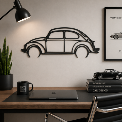 Volkswagen Beetle 3D Printed Wall Art, Classic VW Car Decor, Car Lover Gift