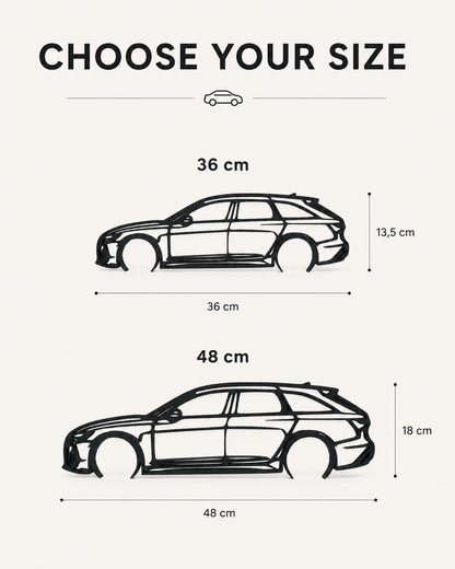 Audi RS6 2022 3D Printed Wall Art, C8 Avant Car Decor, Car Lover Gift