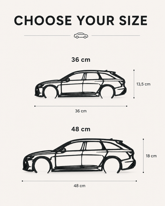 Audi RS6 2022 3D Printed Wall Art, C8 Avant Car Decor, Car Lover Gift