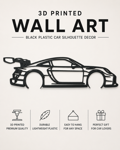 Porsche 911 GT2 RS Clubsport 3D Printed Wall Art, Racing Car Decor, Car Lover Gift