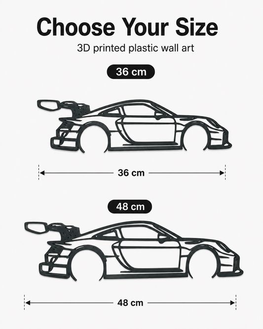 Porsche 911 GT2 RS Clubsport 3D Printed Wall Art, Racing Car Decor, Car Lover Gift