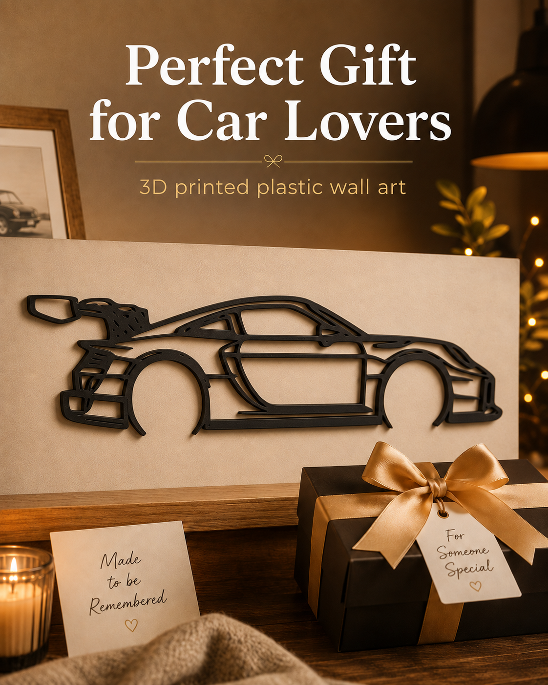 Porsche 911 GT2 RS Clubsport 3D Printed Wall Art, Racing Car Decor, Car Lover Gift