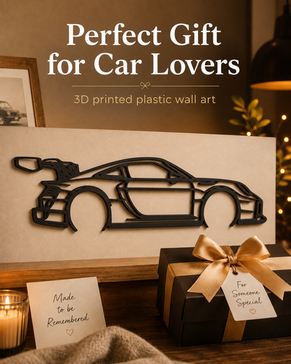 Porsche 911 GT2 RS Clubsport 3D Printed Wall Art, Racing Car Decor, Car Lover Gift
