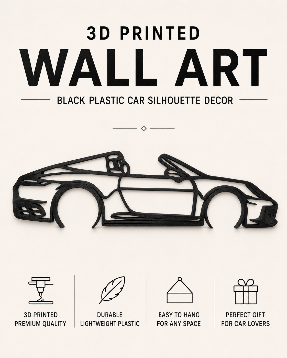 Porsche 911 Targa 2022 3D Wall Art, Sports Car Decor, Car Lover Gift