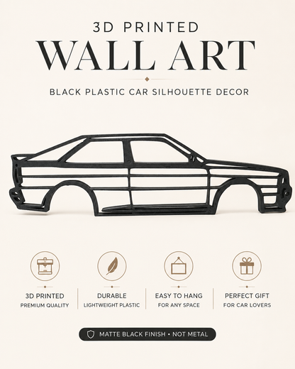 Audi Quattro 1990 3D Printed Wall Art, Classic Rally Car Decor, Car Lover Gift