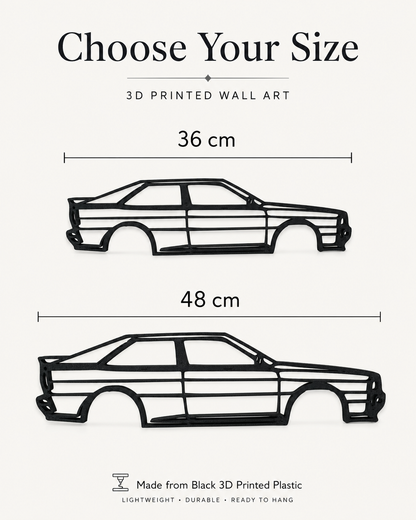 Audi Quattro 1990 3D Printed Wall Art, Classic Rally Car Decor, Car Lover Gift