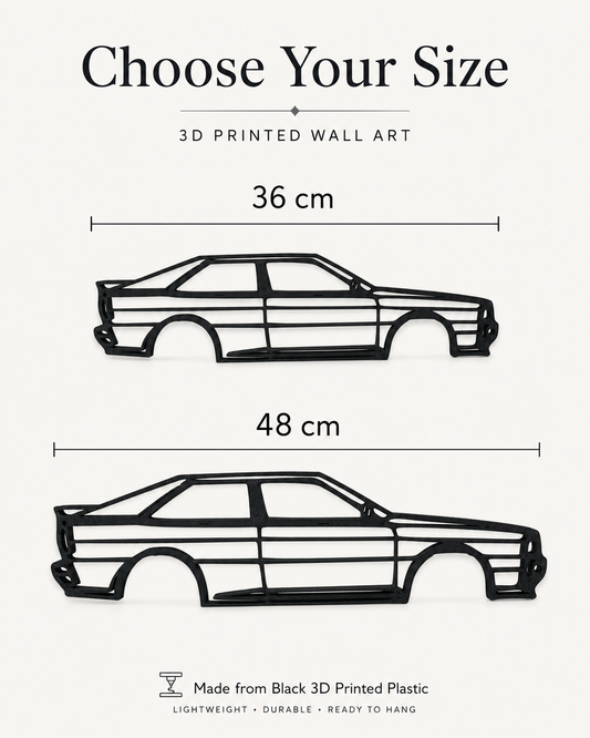 Audi Quattro 1990 3D Printed Wall Art, Classic Rally Car Decor, Car Lover Gift