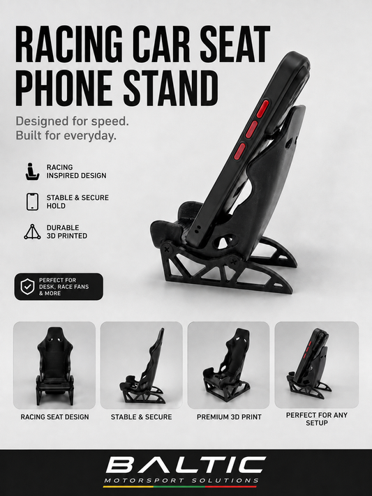 Race Car Seat Desk Phone Holder | Fun Office & Desk Accessory | Adjustable Smartphone Stand