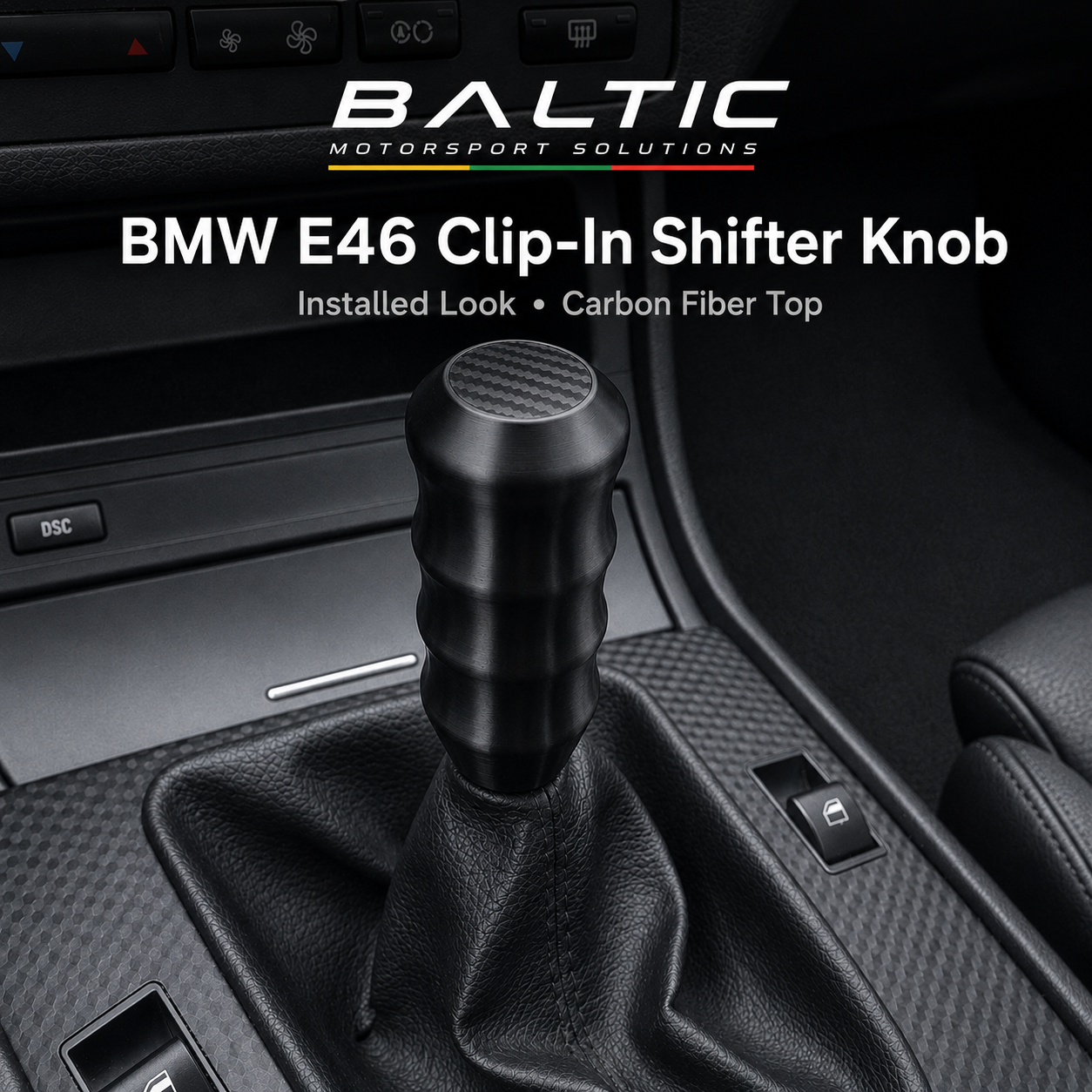 Clip in Gear Knob For BMW 3 Series Ribbed