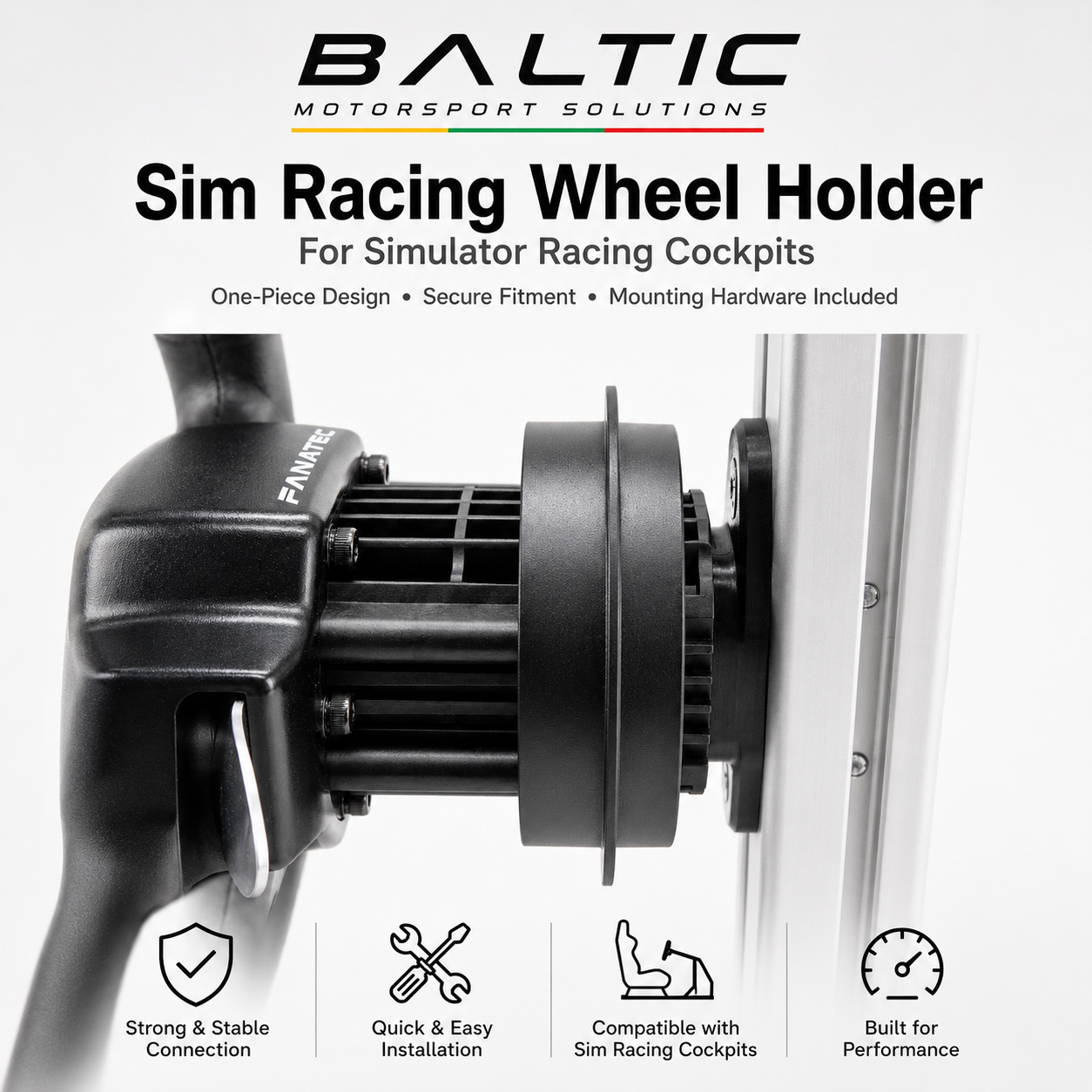 Fanatec QR2 Quick-Release Wheel Holder | Aluminium Profile Mount | Sim Racing Cockpit Accessory
