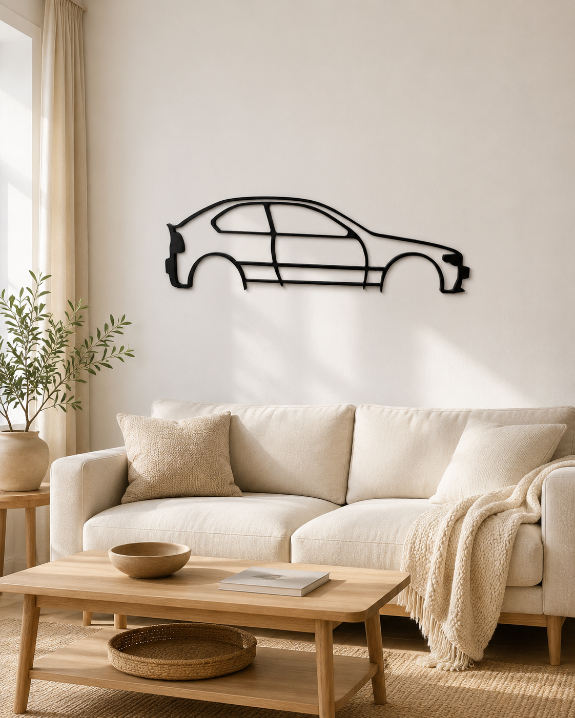 BMW E46 Compact Silhouette 3D Printed Wall Art