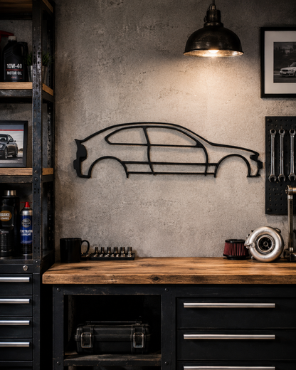 BMW E46 Compact Silhouette 3D Printed Wall Art