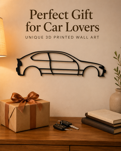 BMW E46 Compact Silhouette 3D Printed Wall Art