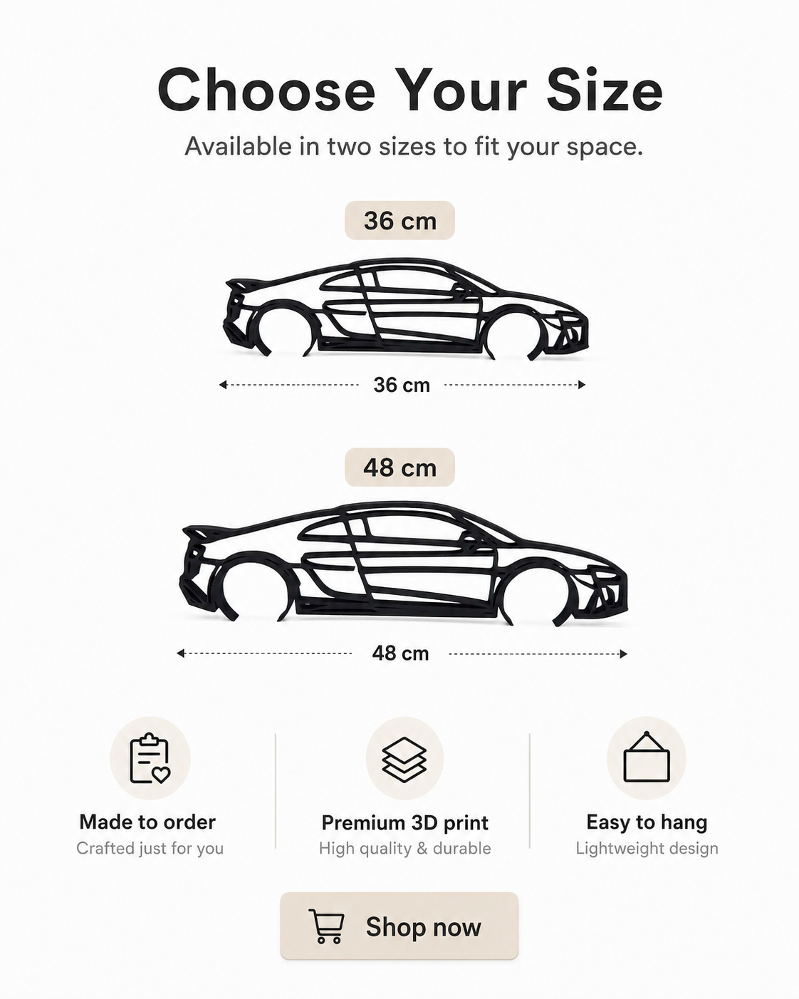 Audi R8 3D Printed Wall Art – Supercar Garage & Man Cave Decor