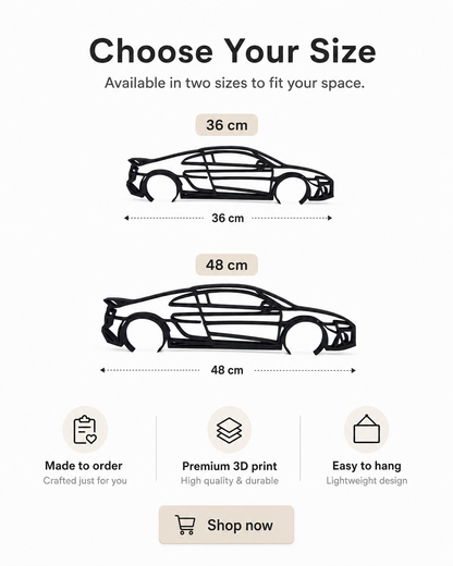 Audi R8 3D Printed Wall Art – Supercar Garage & Man Cave Decor