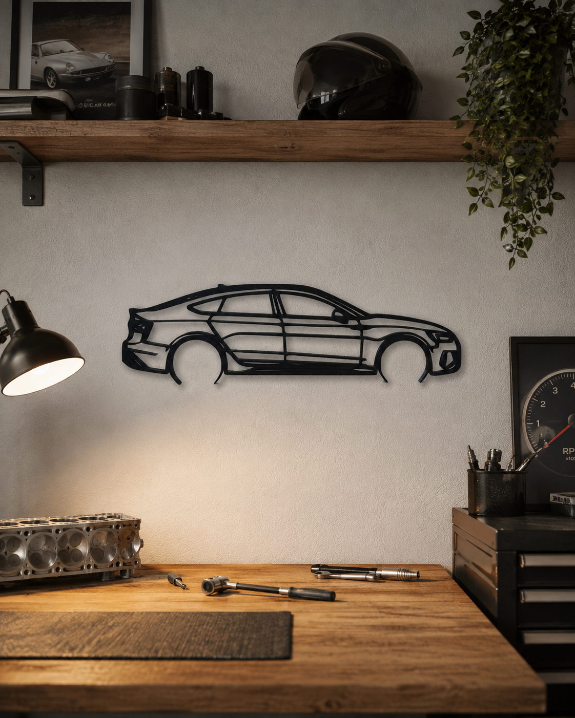 Audi RS5 SportBack 2022 Silhouette 3D Printed Wall Art