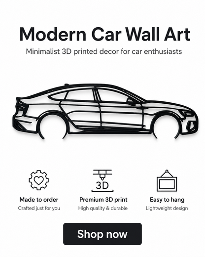 Audi RS5 SportBack 2022 Silhouette 3D Printed Wall Art