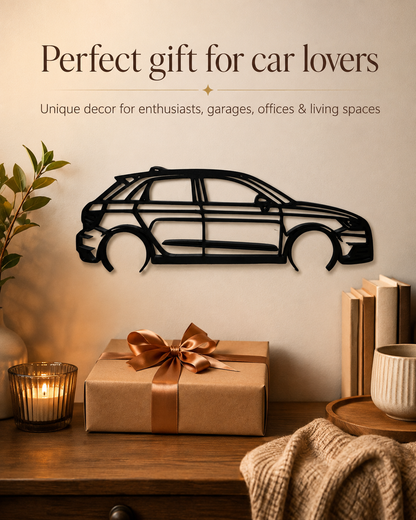 Audi A1 Sportback 2017 Silhouette 3D Printed Wall Art