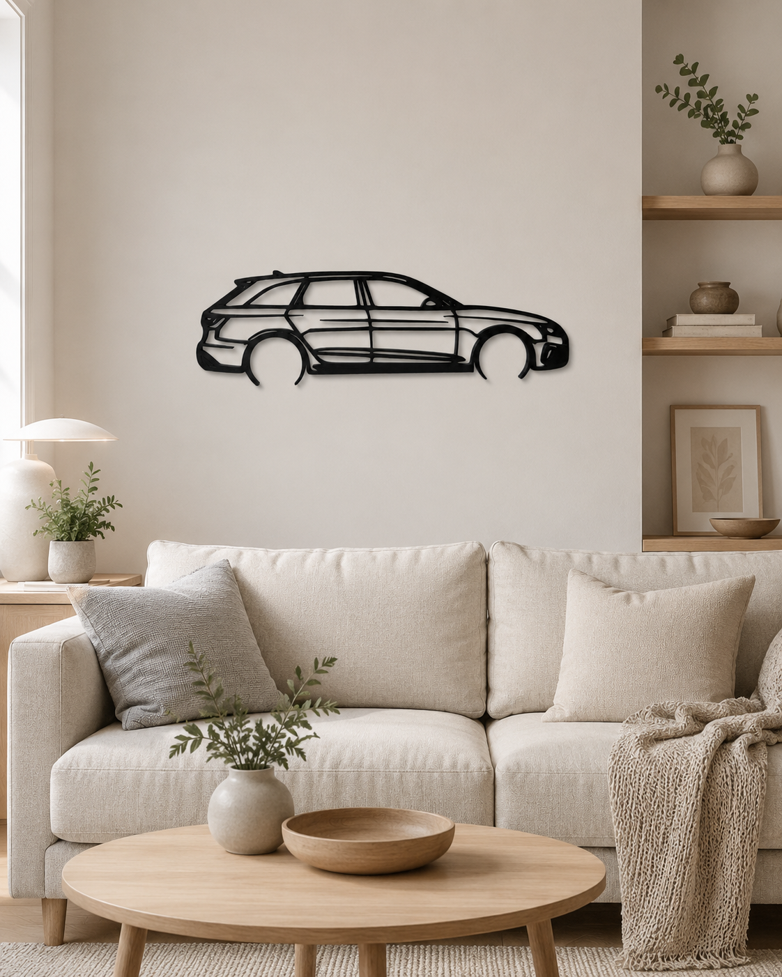 Audi RS4 Avant 2020 Silhouette 3D Printed Wall Art