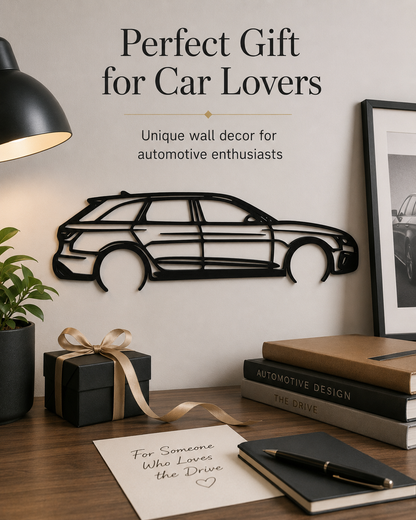 Audi RS4 Avant 2020 Silhouette 3D Printed Wall Art