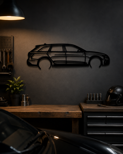Audi RS4 Avant 2020 Silhouette 3D Printed Wall Art