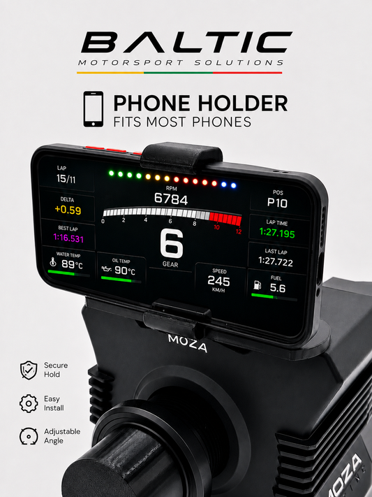Moza Racing Wheel Base Phone Holder | Sim Racing Smartphone Mount | Dashboard & Telemetry Display