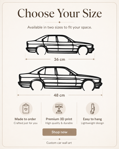 BMW E34 525i 1995 3D Printed Wall Art – Classic Automotive Garage & Man Cave Decor