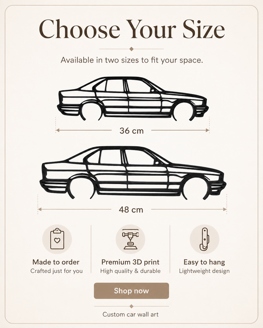 BMW E34 525i 1995 3D Printed Wall Art – Classic Automotive Garage & Man Cave Decor