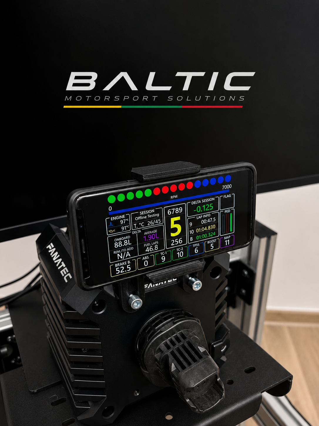 Fanatec DD Wheel Base Phone Mount Sim Racing Telemetry Holder Racing Accessory