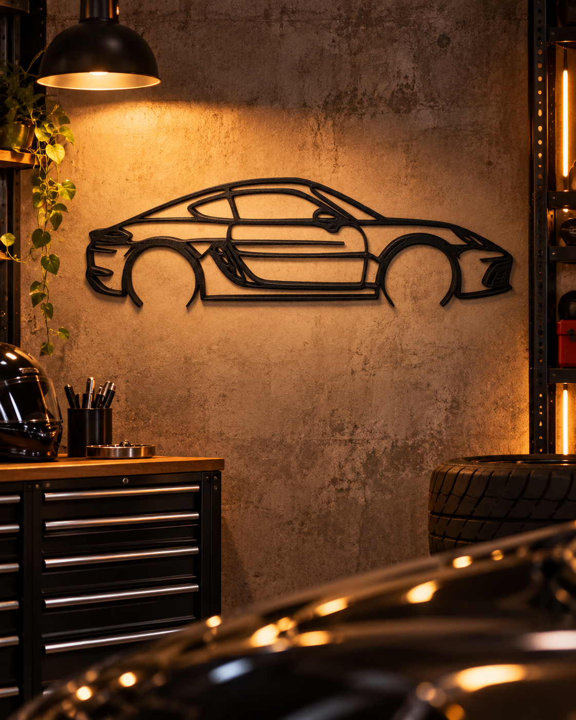 Porsche Car Wallpaper & Hanger - Home Decor for Auto Lovers