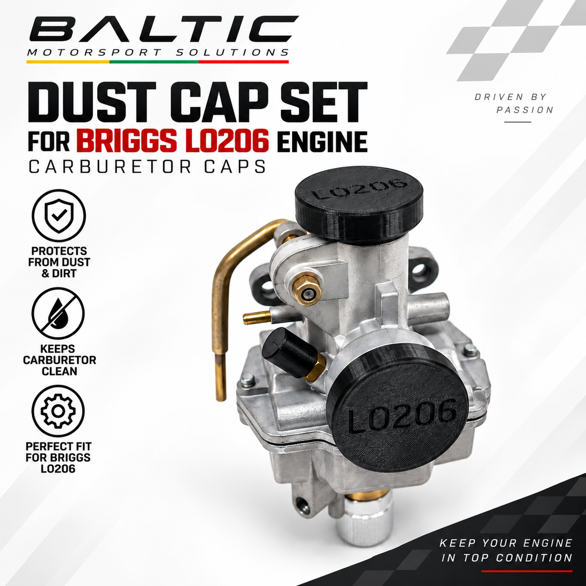 Briggs & Stratton LO206 Carburetor Dust Protection Caps Set – Full Cover Kit