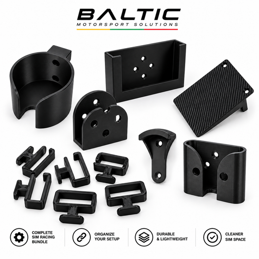 Sim Racing Cockpit Accessory Bundle for Aluminum Profile Rigs – 7-Piece Organizer Set