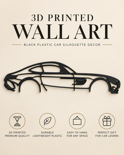 Mercedes-Benz AMG GT 3D Printed Car Silhouette Wall Art