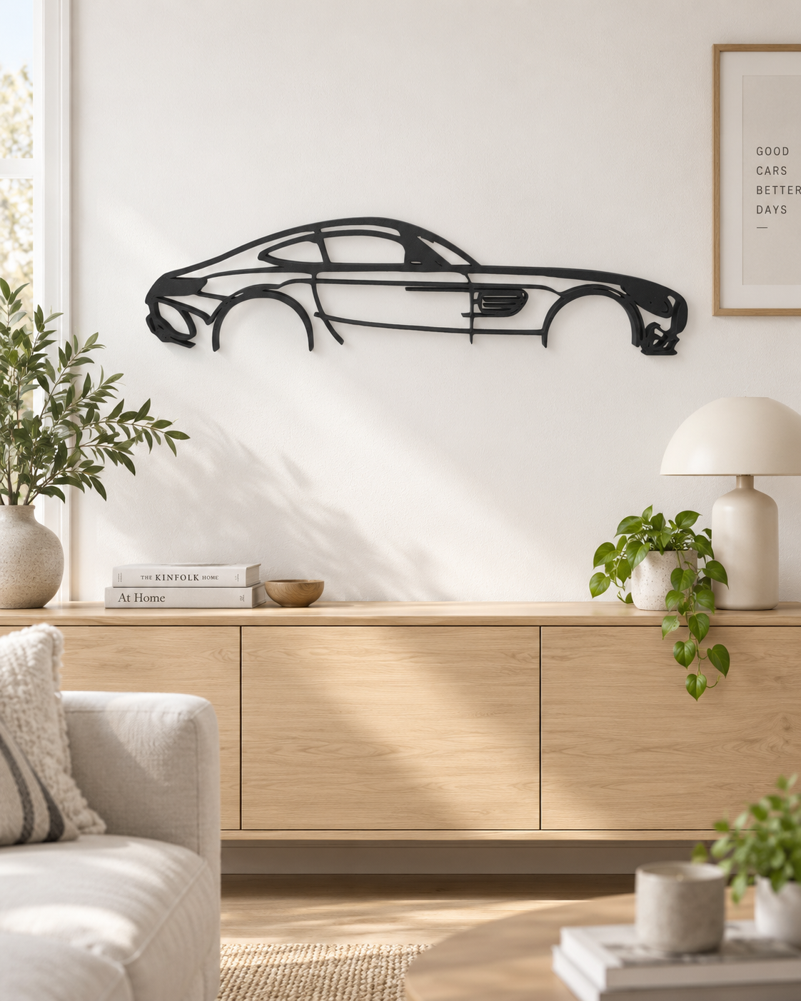 Mercedes-Benz AMG GT 3D Printed Car Silhouette Wall Art