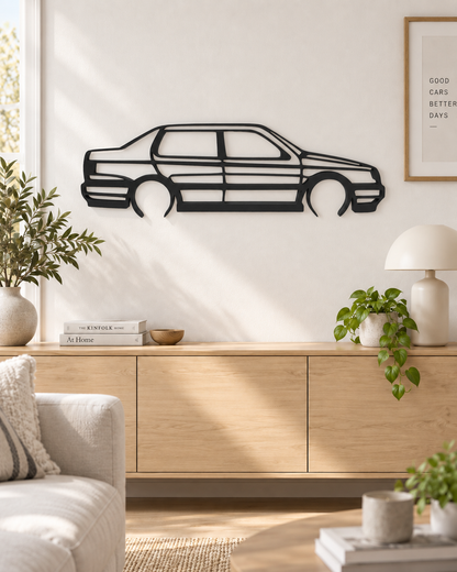 Volkswagen Jetta A3 / Mk3 3D Printed Car Silhouette Wall Art