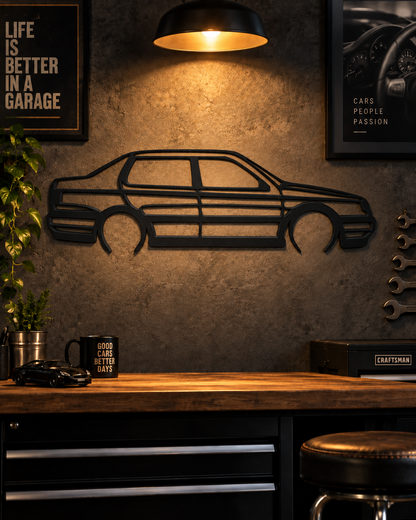 Volkswagen Jetta A3 / Mk3 3D Printed Car Silhouette Wall Art
